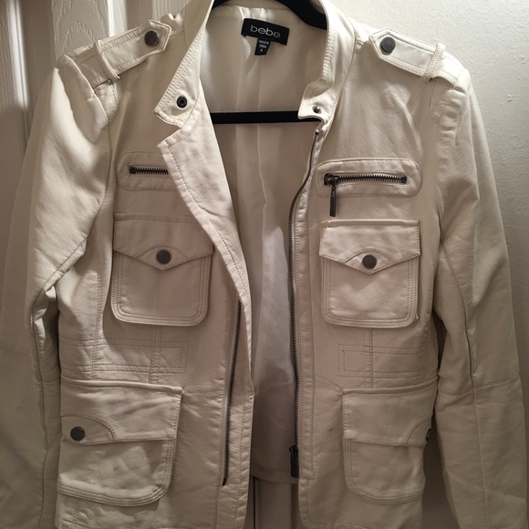 bebe Jackets & Blazers - White Bebe moto jacket